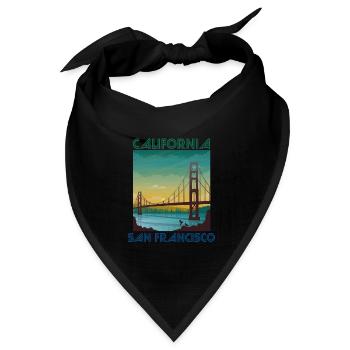 Kalifornien San Francisco Holiday Golden Gate Brid - Bandana Dreieckstuch - Schwarz - Vorne