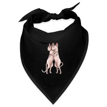 Sphynx Katze Sphinx Nacktkatze - Bandana Dreieckstuch - Schwarz - Vorne