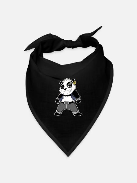Cool Panda - Bandana Dreieckstuch - Schwarz