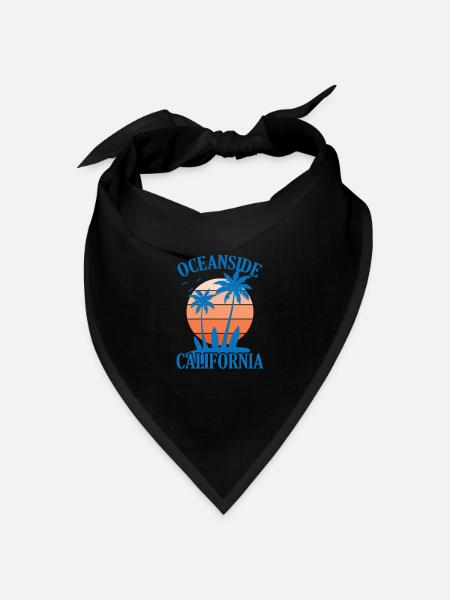 Oceanside California Wellenreiten surfen - Bandana Dreieckstuch - Schwarz