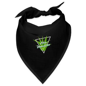 Mein Homeoffice Aloe Vera Büro Zimmerpflanze - Bandana Dreieckstuch - Schwarz - Vorne