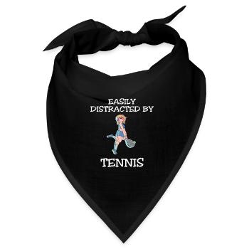 Easily Distracted By Tennis - Bandana Dreieckstuch - Schwarz - Vorne