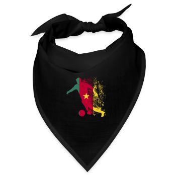 Nationalmannschaft Kamerun Fußball Weltmeister - Bandana Dreieckstuch - Schwarz - Vorne