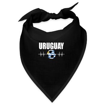 Uruguay Fußball - Bandana Dreieckstuch - Schwarz - Vorne