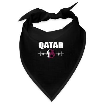 Katar Fußball - Bandana Dreieckstuch - Schwarz - Vorne