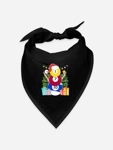Billiard Kugeln Billard Schneemann Billiard - Bandana Dreieckstuch - Schwarz