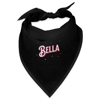 Bella Namen personalisiert - Bandana Dreieckstuch - Schwarz - Vorne