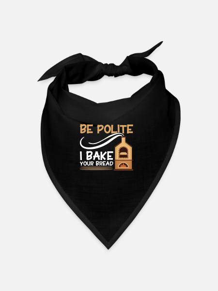 Brotbacken Geschenk Bäckerei Zitat Bäcker - Bandana Dreieckstuch - Schwarz