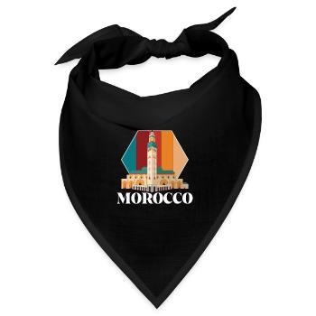 Marokkaner Souvenir Marokko Skyline Afrika Gibralt - Bandana Dreieckstuch - Schwarz - Vorne