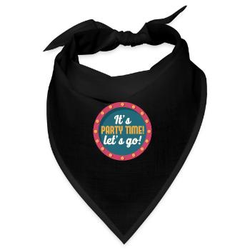 Party Time Retro Light Glowing Straßenschild - Bandana Dreieckstuch - Schwarz - Vorne