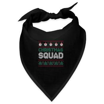 Santa Happy December Squad Hässliche Weihnachten - Bandana Dreieckstuch - Schwarz - Vorne