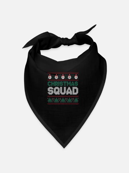 Santa Happy December Squad Hässliche Weihnachten - Bandana Dreieckstuch - Schwarz