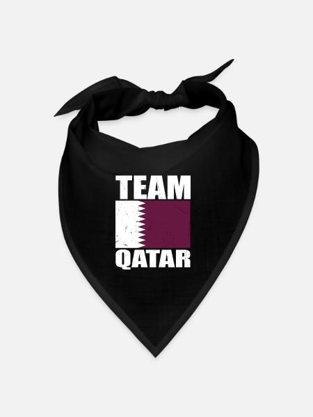 Team Katar Fußball - Bandana Dreieckstuch - Schwarz