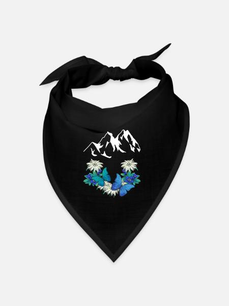 Österreich Schweiz Dolomiten Salzburg Südtirol Alm - Bandana Dreieckstuch - Schwarz
