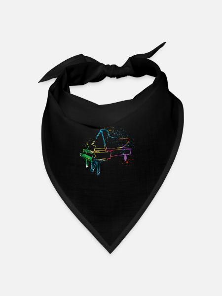 Piano, Pianist - Bandana Dreieckstuch - Schwarz
