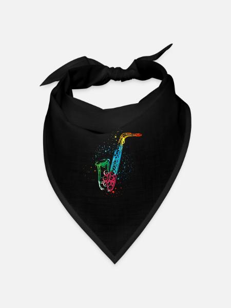 Saxofon, SAXofonist - Bandana Dreieckstuch - Schwarz