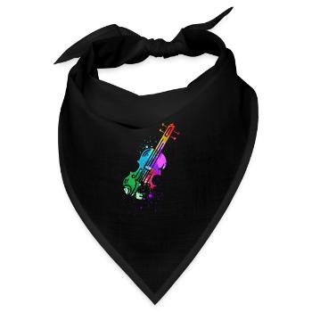 Geiger, Geige, Geige Spielen - Bandana Dreieckstuch - Schwarz - Vorne