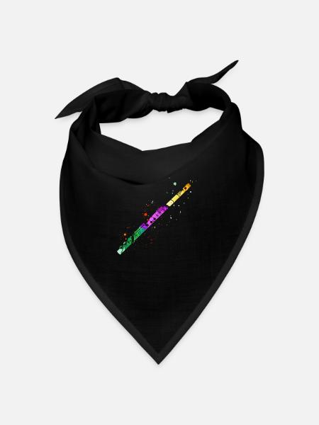 Flöte, Flöte spielen, - Bandana Dreieckstuch - Schwarz