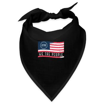 1776 Wir Das Volk Patriotisch Amerikanischer - Bandana Dreieckstuch - Schwarz - Vorne