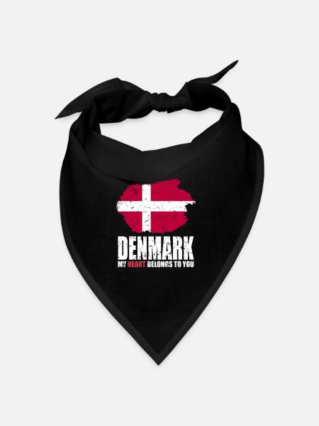 Dänemark Fahne - Bandana Dreieckstuch - Schwarz