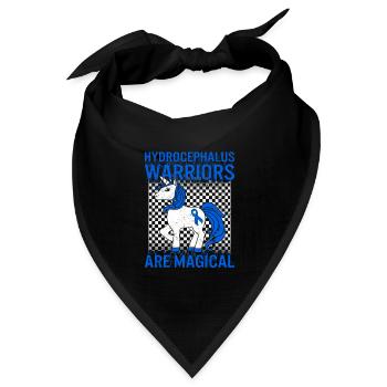 Hydrocephalus Awareness Shirt, Krieger sind - Bandana Dreieckstuch - Schwarz - Vorne