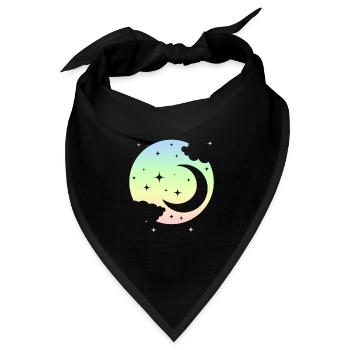 Kawaii Mond Pastel Goth Niedlich - Bandana Dreieckstuch - Schwarz - Vorne