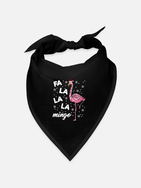 Falalalamingo Flamingo Weihnachtslichter Flamingo - Bandana Dreieckstuch - Schwarz