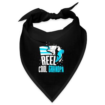 Reel Cool Opa Angeln Angler Fischen Fischer - Bandana Dreieckstuch - Schwarz - Vorne