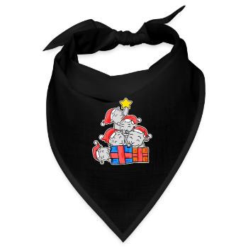 Ziegen Weihnachten Weihnachtsbaum Ziege - Bandana Dreieckstuch - Schwarz - Vorne