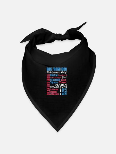 San Francisco Golden Gate Kalifornien Geschenk - Bandana Dreieckstuch - Schwarz