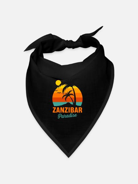 Zanzibar Palm Beach Tansania Paradies Surfen Afrik - Bandana Dreieckstuch - Schwarz