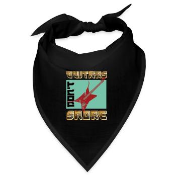 Lustiges E-Gitarren Spruch Motiv und Gitarrist - Bandana Dreieckstuch - Schwarz - Vorne