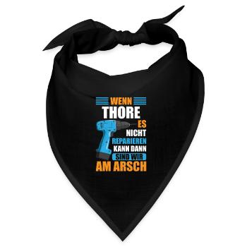Thore Vorname Name Geburtstag Reparieren - Bandana Dreieckstuch - Schwarz - Vorne
