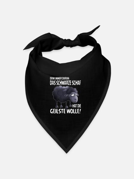 Schafe Schaf die geilste Wolle Bauern Schafhirte - Bandana Dreieckstuch - Schwarz