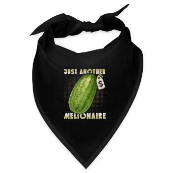 Wassermelone lustiger Spruch Pun, Melionaire - Bandana Dreieckstuch - Schwarz - Vorne