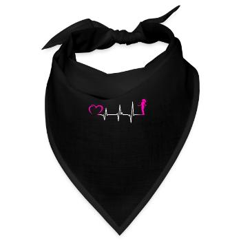 Herzschlag Seilspringen Frauen - Bandana Dreieckstuch - Schwarz - Vorne