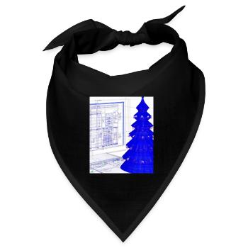 Weihnachten Weihnachtsbaum Schematic Blaupause - Bandana Dreieckstuch - Schwarz - Vorne