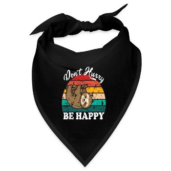 Don't Hurry Be Happy - Bandana Dreieckstuch - Schwarz - Vorne