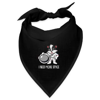 Honigdachs Ratel Astronaut I Need More Space - Bandana Dreieckstuch - Schwarz - Vorne