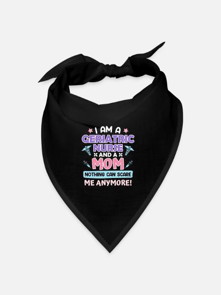 Nichts kann mir Angst machen Mama & Altenpflegerin - Bandana Dreieckstuch - Schwarz