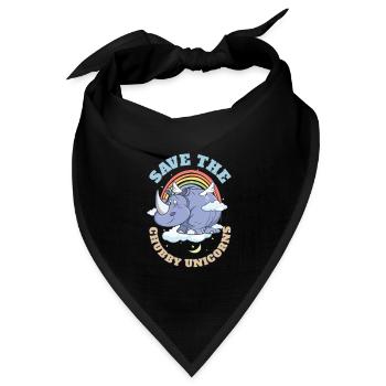 Save The Chubby Unicorns Cute Rhinoceros - Bandana Dreieckstuch - Schwarz - Vorne