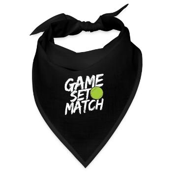 Tennisplatz Spruch Für Tennis - Bandana Dreieckstuch - Schwarz - Vorne