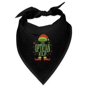 Optiker Weihnachtself - Bandana Dreieckstuch - Schwarz - Vorne