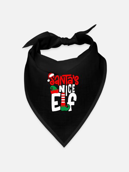 Santa s Nice Elf - Bandana Dreieckstuch - Schwarz