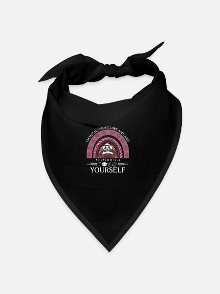 Im Mostly Peace Love and Light Cute Yoga Panda - Bandana Dreieckstuch - Schwarz