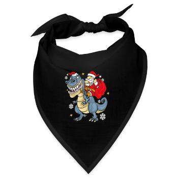 t Rex Santa Outfit - Bandana Dreieckstuch - Schwarz - Vorne