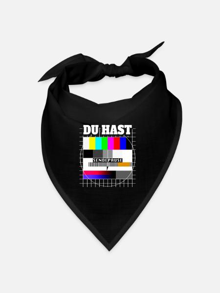 Du Hast Sendepause Testbild 90er Party 80er Jahre - Bandana Dreieckstuch - Schwarz