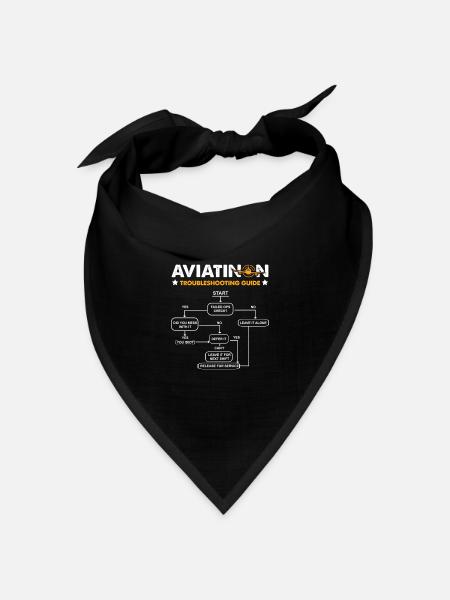 Flugzeug Mechaniker Lustig - Bandana Dreieckstuch - Schwarz
