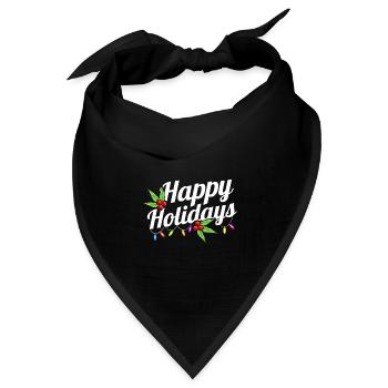 Happy Holidays Logo With Fairy Lights Mistletoe - Bandana Dreieckstuch - Schwarz - Vorne
