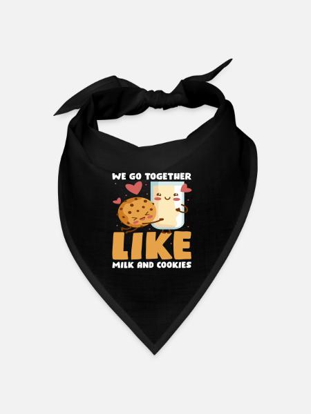 Milk And Cookies Funny Cookie - Bandana Dreieckstuch - Schwarz